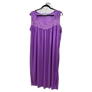 Lati Fashion Nightgown Sleeveless Lace Collar Size XL See Measurements